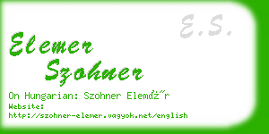 elemer szohner business card